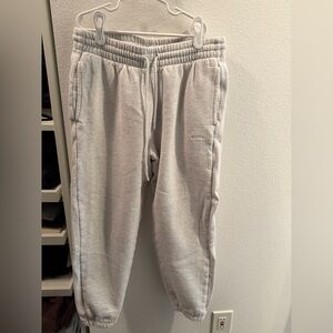 Aritzia Light Gray Sweatfleece Jogger sz S Short
